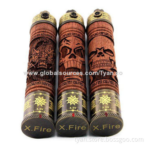 China Wholesale Huge Vapor Puffs K Fire Vaporizer Starter Kit, 1,100mAh Real Wood Spinner Battery